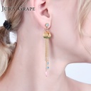 Mouse Numpkin Crystal Shoes Enamel Earring Stud Clip Earring
