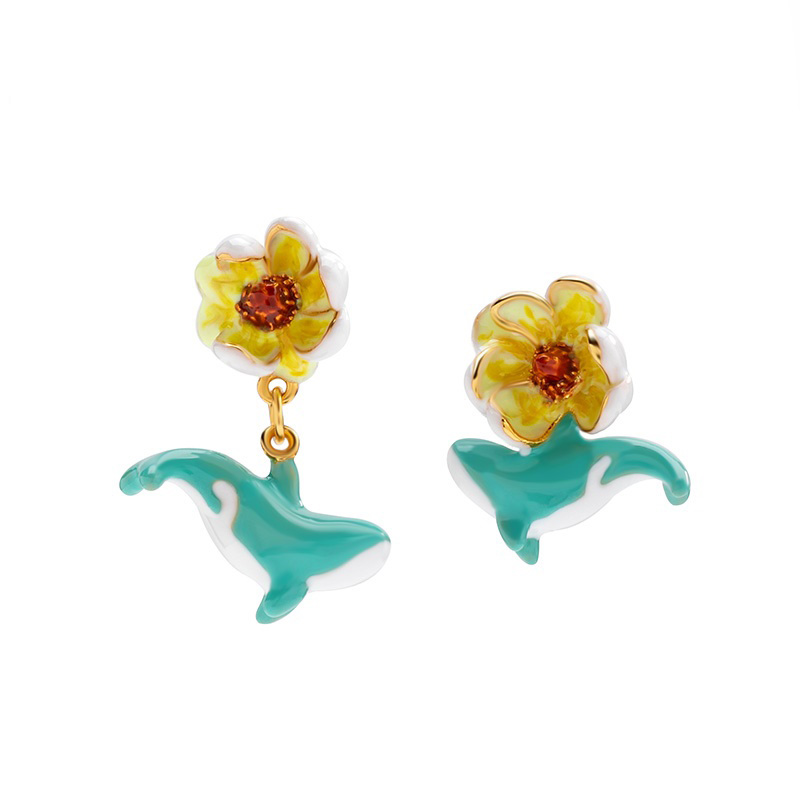 Multi-color Mushroom Ladybug Enamel Earrings Jewelry Stud Clip Hook Earrings