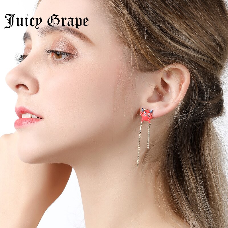 Orange Blossom Gem Enamel Earrings Jewelry Stud Earrings
