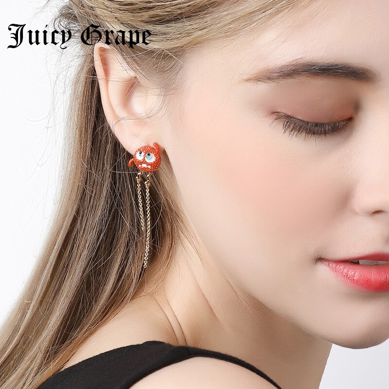 Orange Blossom Gem Enamel Earrings Jewelry Stud Earrings