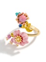 Orange Flower Pearl Enamel Earrings Jewelry Stud Clip Earrings