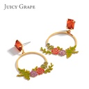 Oriole Cherry Hollowed Out Gold Plated Jewelry Enamel Bracelet