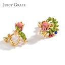 Oriole Cherry Hollowed Out Gold Plated Jewelry Enamel Bracelet