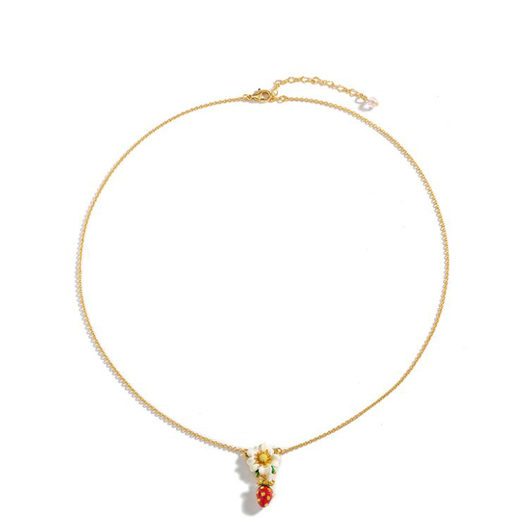 Oriole Cherry Hollowed Out Gold Plated Jewelry Enamel Bracelet