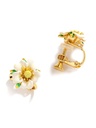Oriole Cherry Hollowed Out Gold Plated Jewelry Enamel Bracelet