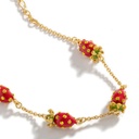 Oriole Cherry Pendant Gold Plated Jewelry Enamel Bracelet