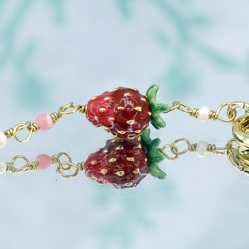 Oriole Cherry Winter Garden Series Enamel Bracelet