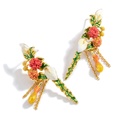 Flower Tassel  Enamel Earrings