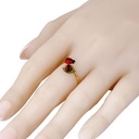 Ladybug And Leaf Enamel Adjustable Cuff Ring