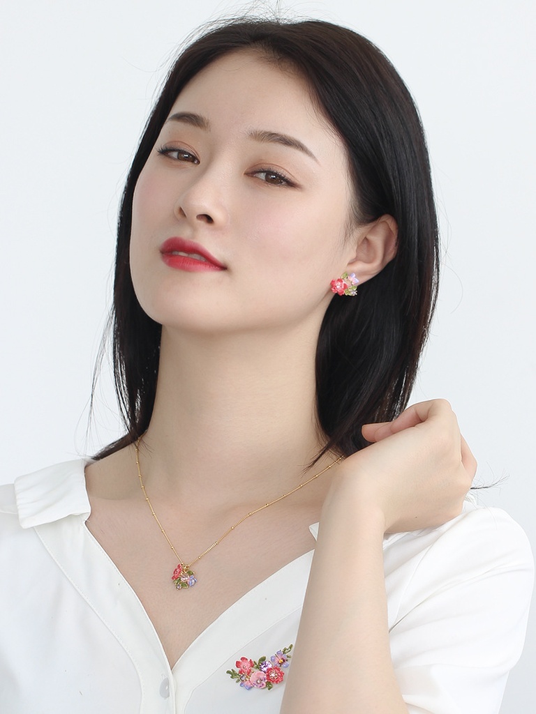 Pearl Bird Enamel Earrings Jewelry Stud Clip Earrings
