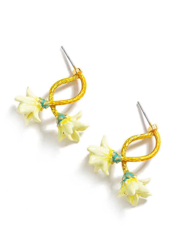 Pearl Butterfly Pendant Hand Painted Enamel Stud Earrings