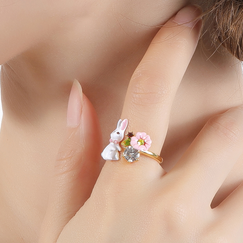 Peony Two-tone Flower Hollowed Out Jewelry Enamel Bracelet