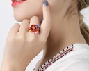 Peony Two-tone Flower Hollowed Out Jewelry Enamel Bracelet