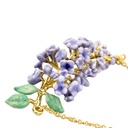 Handmade Enamel Glaze Necklace Gilded Fresh Lavender Flower Necklace