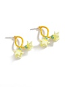 Pine Stone Flower Parrot Enamel Earrings Jewelry Hook Earrings
