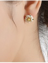 Hand Painted Enamel Glazed Strawberry Flower Gold Plated Copper