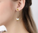Pink Crystal Enamel Earrings Jewelry Stud Clip Earrings