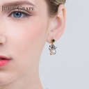 Koala Sapphire Enamel Jewelry Stud Clip Earrings
