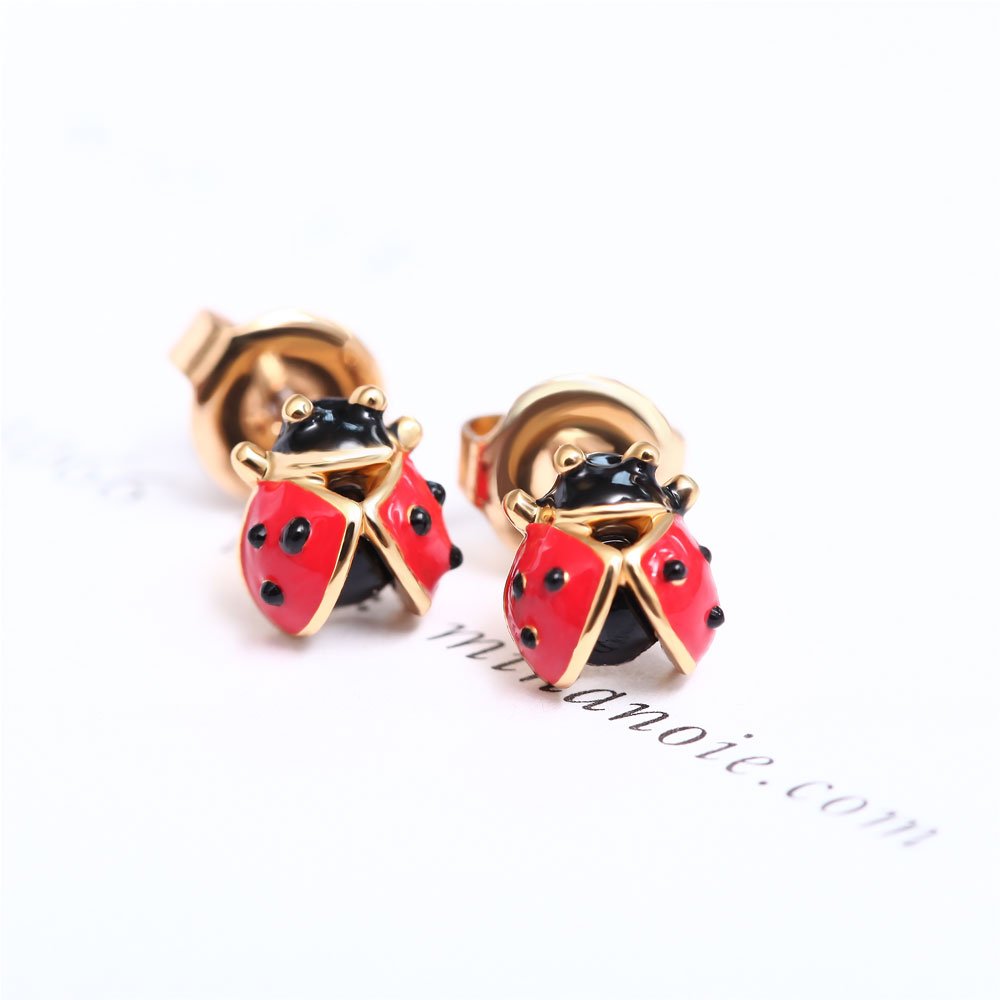 Ladybug Enamel Earrings Jewelry Stud Earrings