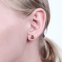 Pink Flower Crystal Enamel Earrings Jewelry Stud Earrings