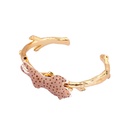 Pink Flower Enamel Bird Pearl Jewelry Enamel Bracelet