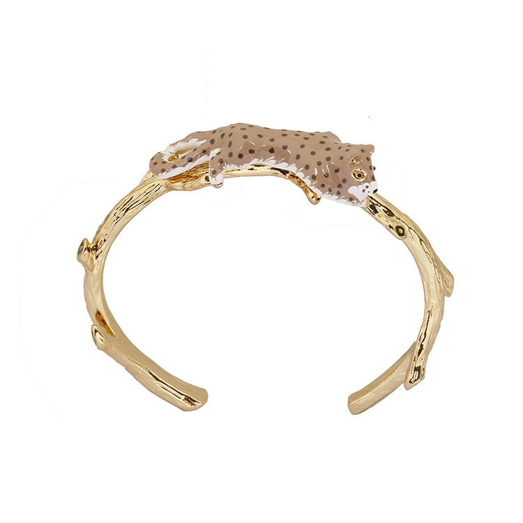 Leopard Gold Plated Jewelry Enamel Bracelet