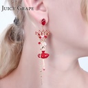 Butterfly Ladybug Flower Enamel Earrings Copper Glided Stud Earrings