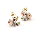 Little Cat Gem Enamel Earrings Jewelry Stud Earrings