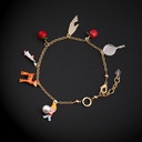 Little Man Apple Deer Key Pendant Jewelry Enamel Bracelet