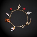 Pink Flower Lotus Gem Monet Garden Series Jewelry Enamel Bracelet