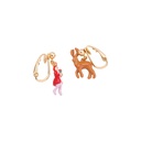 Pink Flower Tassel Enamel Earrings Jewelry Stud Earrings