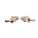 Cat Kitten Gem Enamel Earrings Jewelry Stud Earrings