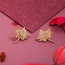 Maple Leaves Enamel Earrings Jewelry Stud Earrings