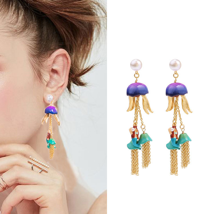 Pink Unicorn Enamel Earrings Jewelry Stud Clip Earrings