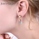 Mermaid Pearl Hide Shell Enamel Earrings Jewelry Stud Clip Earrings