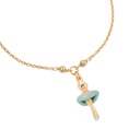 Plant Series Colored Daisy Flower Necklace Green Leaf Set Sapphire Clavicle Chain