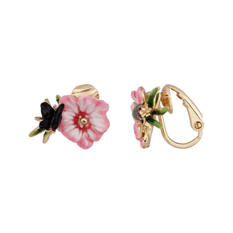 Plant Series Colored Daisy Flower Necklace Green Leaf Set Sapphire Clavicle Chain