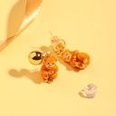 Plating Gold Fund Enamel Glaze Cotton Rose Flower Crystal Drip Necklace Clavicle Chain