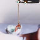 Poker Long Pendant Hand Painted Enamel Stud Earrings