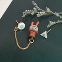 Hand Painted Enamel Glaze Cute Dog and Cats Necklace