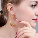 Purple Owl Long Tassel  Enamel Earrings Jewelry Stud Earrings