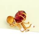 Octopus Crystal Coat Brooch Women Vintage Exquisite Natural Pearl Brooch