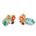 Rabbit Beaded Short Tassel Enamel Earrings Jewelry Stud Earrings