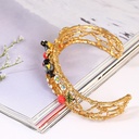 Rabbit Bunny Carrot Gold Plated Jewelry Enamel Bracelet