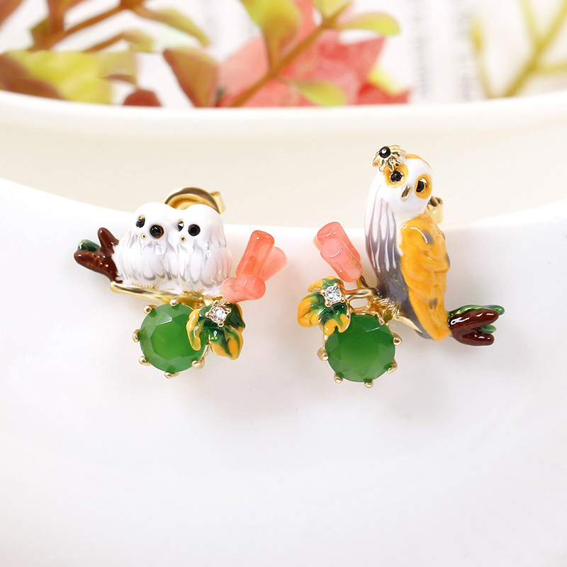 Rabbit Carrot Chinese Cabbage Enamel Earrings Jewelry Stud Earrings