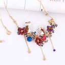 Owl Night hawk Gilded Red Crystal Charm Necklace Clavicle Chain Jewelry