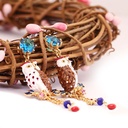 Rabbit Flower Tassel Enamel Earrings Jewelry Stud Clip Earrings