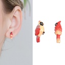 Parrot Asymmetry Enamel Earrings Jewelry Stud Earrings