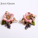 Red Ladybug Pink Gem Pendant Jewelry Enamel Bracelet