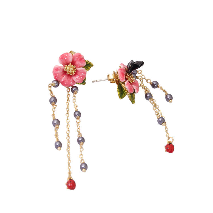 Red Mouse for Chinese Zodiac Mouse Year 2020 Stud Earrings 925 Silver Needle